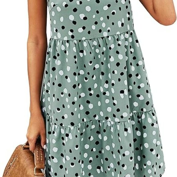 ECOWISH Women Dresses Sleeveless Summer Casual Sundress A Line Loose Swing - Picture 3 of 7